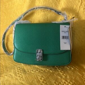 Nine West Green Crossbody Bag with Flap Closure